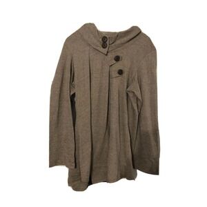 LUR Top Womens Size Medium Button neck long sleeve utility gorpcore